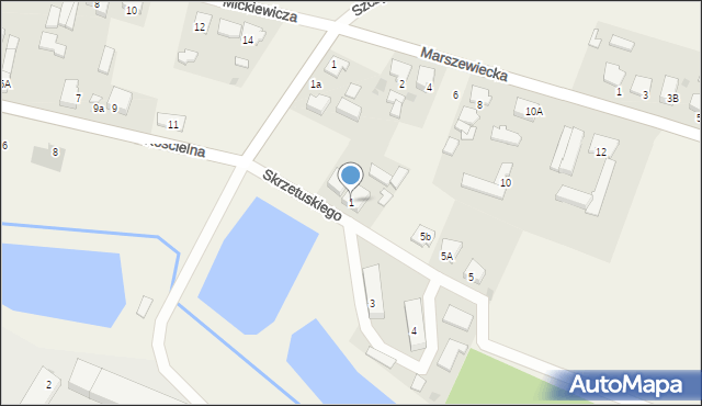 Rożnowo, Skrzetuskiego Mikołaja, 1, mapa Rożnowo