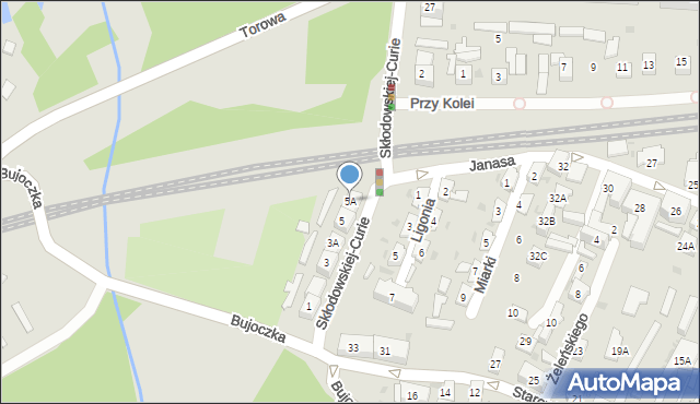 Ruda Śląska, Skłodowskiej-Curie Marii, 5A, mapa Rudy Śląskiej