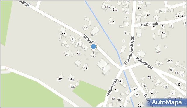 Ruda Śląska, Skargi Piotra, ks., 3A, mapa Rudy Śląskiej