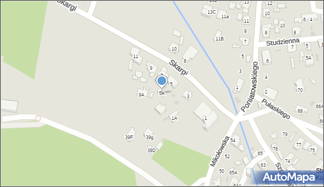 Ruda Śląska, Skargi Piotra, ks., 5A, mapa Rudy Śląskiej