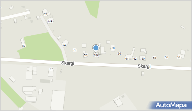 Ruda Śląska, Skargi Piotra, ks., 68A, mapa Rudy Śląskiej