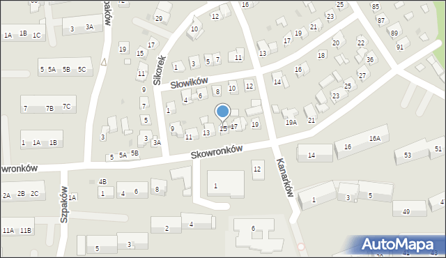 Ruda Śląska, Skowronków, 15, mapa Rudy Śląskiej