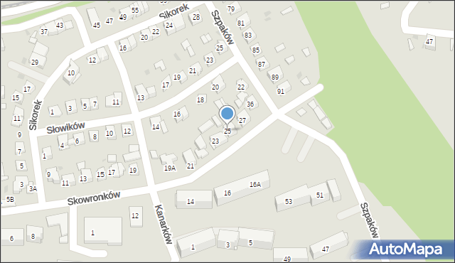 Ruda Śląska, Skowronków, 25, mapa Rudy Śląskiej