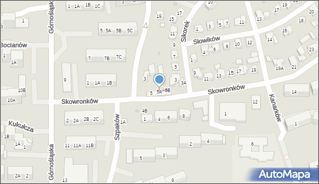 Ruda Śląska, Skowronków, 5A, mapa Rudy Śląskiej
