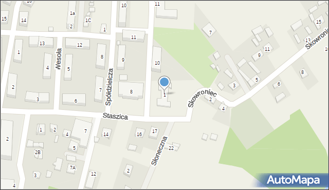 Rudki, Skowroniec, 1, mapa Rudki