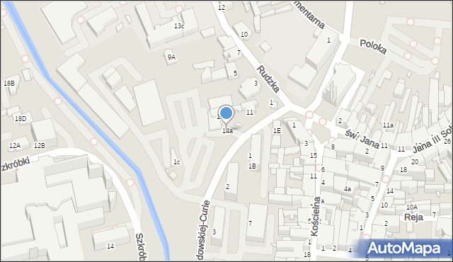 Rybnik, Skłodowskiej-Curie Marii, 14a, mapa Rybnika