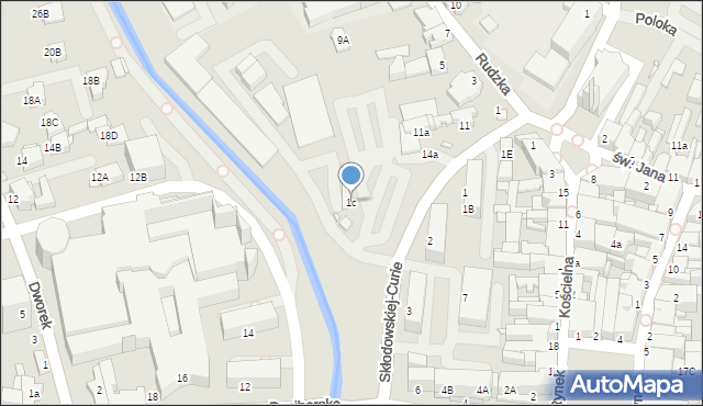Rybnik, Skłodowskiej-Curie Marii, 1c, mapa Rybnika