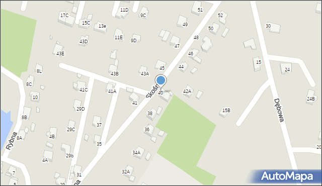 Rybnik, Skośna, 40, mapa Rybnika