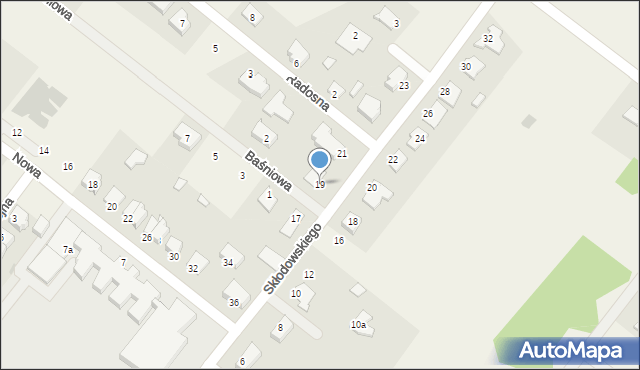 Rzekuń, Skłodowskiego, ks., 19, mapa Rzekuń