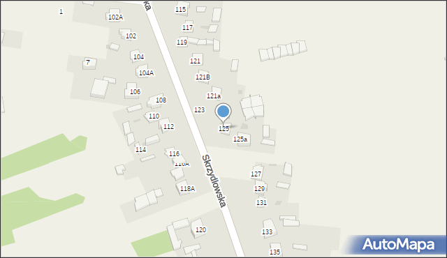Rzerzęczyce, Skrzydlowska, 125, mapa Rzerzęczyce