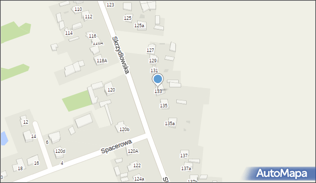 Rzerzęczyce, Skrzydlowska, 133, mapa Rzerzęczyce