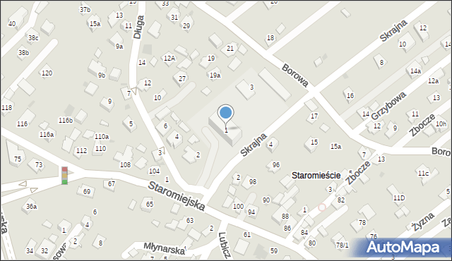 Rzeszów, Skrajna, 1, mapa Rzeszów