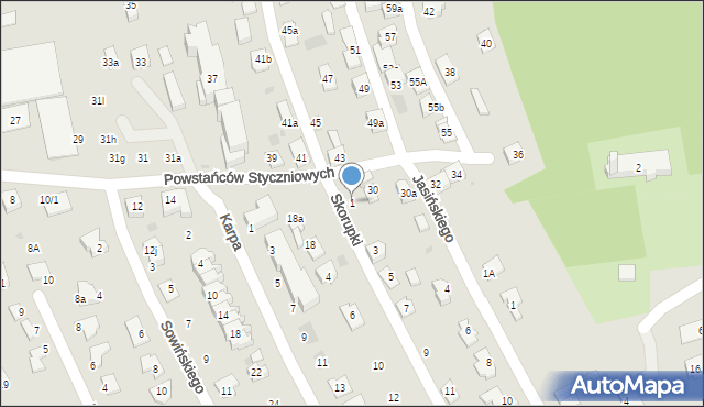 Rzeszów, Skorupki Ignacego Jana, ks., 1, mapa Rzeszów