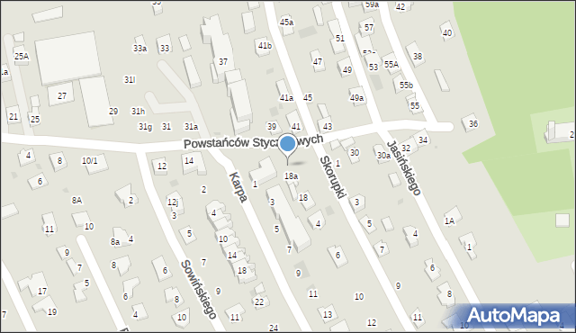 Rzeszów, Skorupki Ignacego Jana, ks., 2, mapa Rzeszów