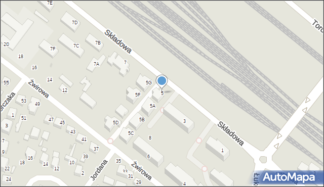 Siedlce, Składowa, 5, mapa Siedlce