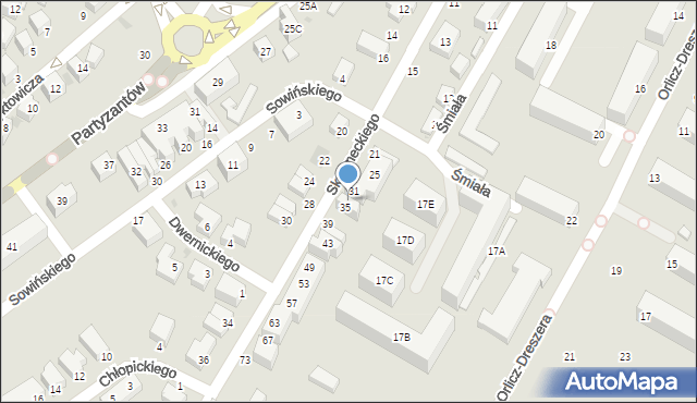 Siedlce, Skrzyneckiego Jana, gen., 33, mapa Siedlce