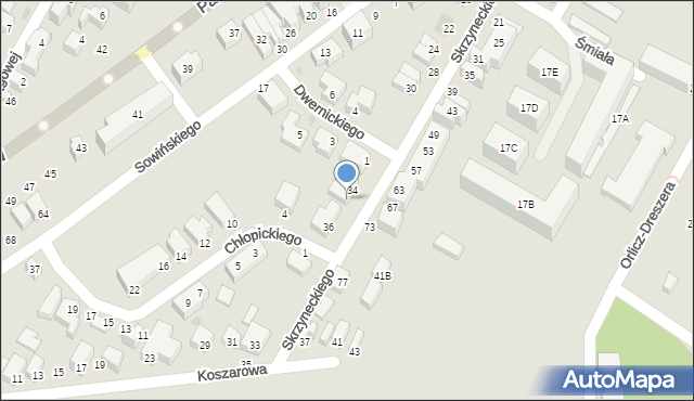 Siedlce, Skrzyneckiego Jana, gen., 34A, mapa Siedlce