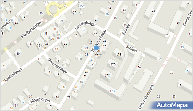 Siedlce, Skrzyneckiego Jana, gen., 35, mapa Siedlce