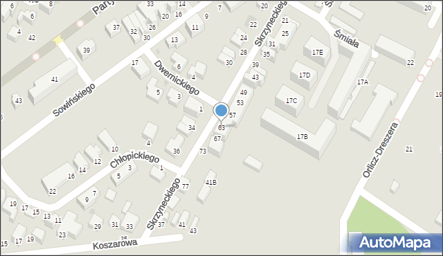 Siedlce, Skrzyneckiego Jana, gen., 63, mapa Siedlce
