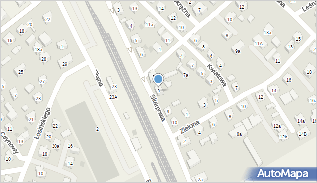 Sierakowice, Skarpowa, 8, mapa Sierakowice