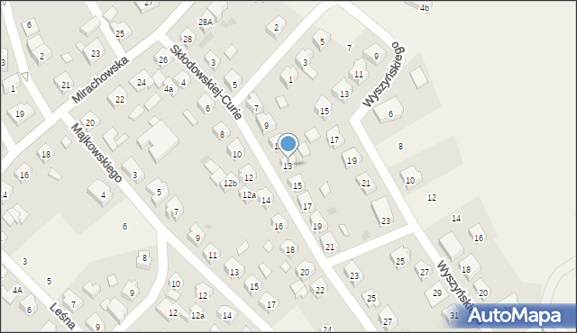 Sierakowice, Skłodowskiej-Curie Marii, 13, mapa Sierakowice
