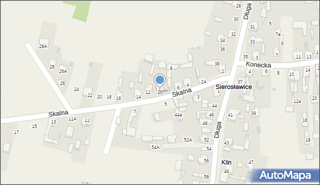 Sierosławice, Skalna, 10, mapa Sierosławice