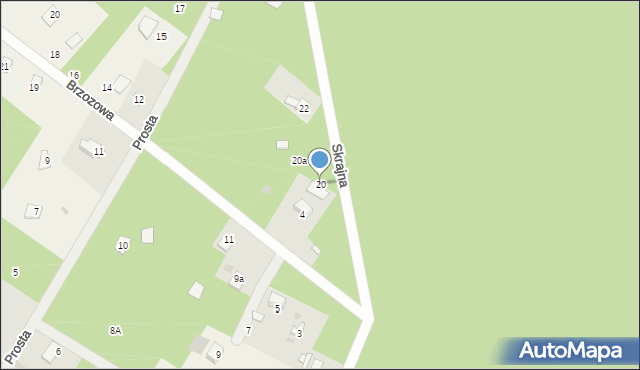 Siestrzeń, Skrajna, 20, mapa Siestrzeń