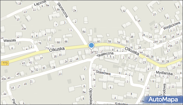 Skała, Skałeczna, 14, mapa Skała