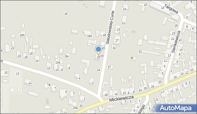 Skaryszew, Skłodowskiej-Curie Marii, 22, mapa Skaryszew