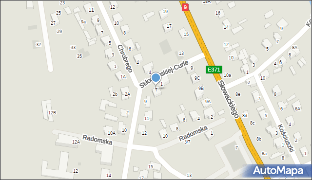 Skaryszew, Skłodowskiej-Curie Marii, 7, mapa Skaryszew