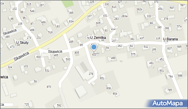 Skawica, Skawica, 422, mapa Skawica
