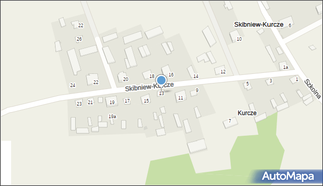 Skibniew-Kurcze, Skibniew-Kurcze, 13, mapa Skibniew-Kurcze