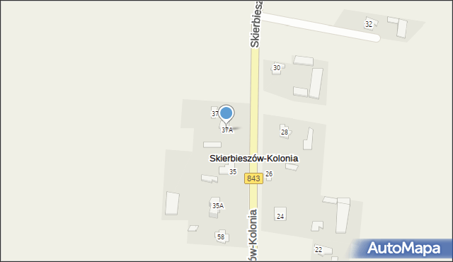 Skierbieszów-Kolonia, Skierbieszów-Kolonia, 37A, mapa Skierbieszów-Kolonia