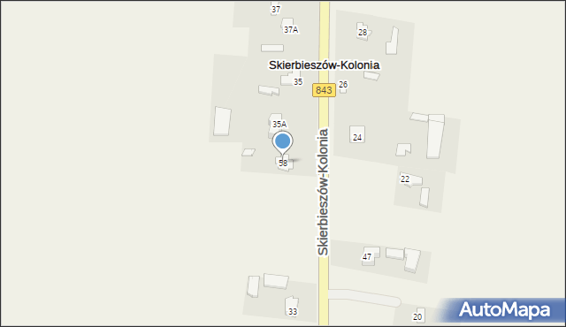 Skierbieszów-Kolonia, Skierbieszów-Kolonia, 58, mapa Skierbieszów-Kolonia