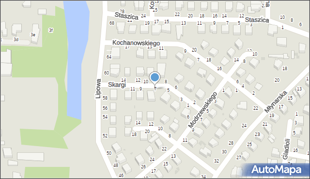 Skierniewice, Skargi Piotra, ks., 7, mapa Skierniewic