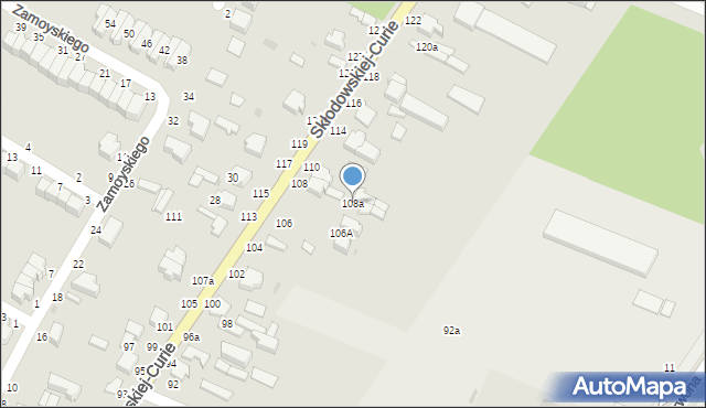 Skierniewice, Skłodowskiej-Curie Marii, 108a, mapa Skierniewic