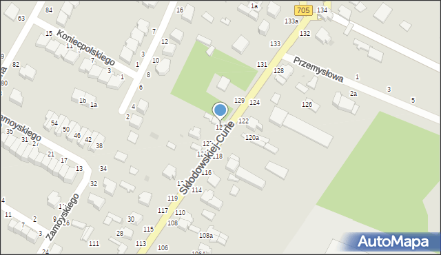 Skierniewice, Skłodowskiej-Curie Marii, 127, mapa Skierniewic