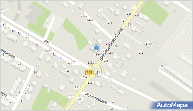 Skierniewice, Skłodowskiej-Curie Marii, 135, mapa Skierniewic