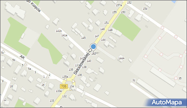 Skierniewice, Skłodowskiej-Curie Marii, 142, mapa Skierniewic