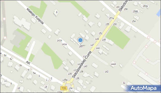 Skierniewice, Skłodowskiej-Curie Marii, 145, mapa Skierniewic
