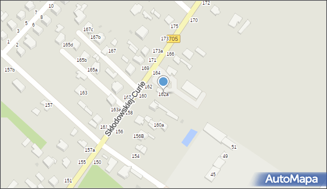 Skierniewice, Skłodowskiej-Curie Marii, 162a, mapa Skierniewic