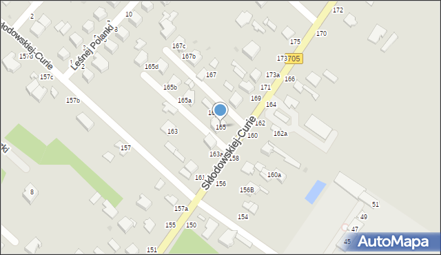 Skierniewice, Skłodowskiej-Curie Marii, 165, mapa Skierniewic