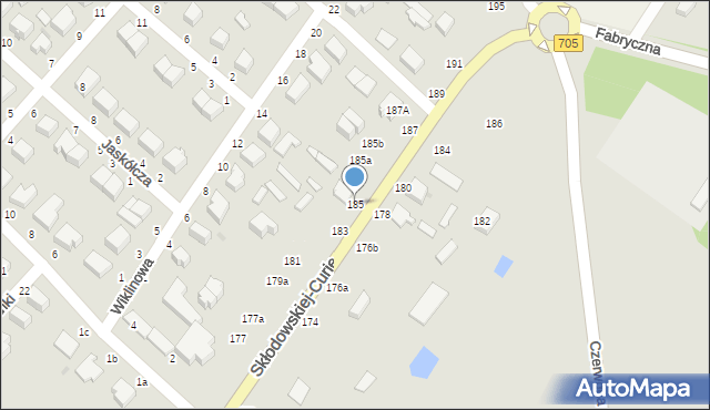 Skierniewice, Skłodowskiej-Curie Marii, 185, mapa Skierniewic