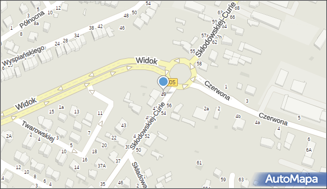 Skierniewice, Skłodowskiej-Curie Marii, 49, mapa Skierniewic