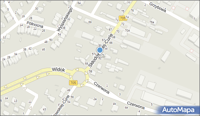 Skierniewice, Skłodowskiej-Curie Marii, 62, mapa Skierniewic