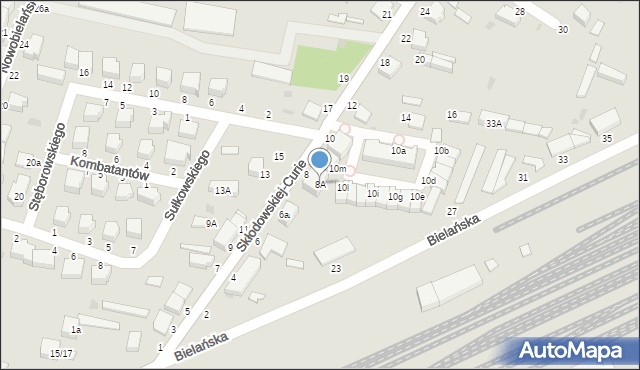 Skierniewice, Skłodowskiej-Curie Marii, 8A, mapa Skierniewic