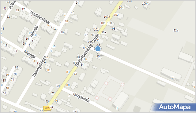 Skierniewice, Skłodowskiej-Curie Marii, 90, mapa Skierniewic