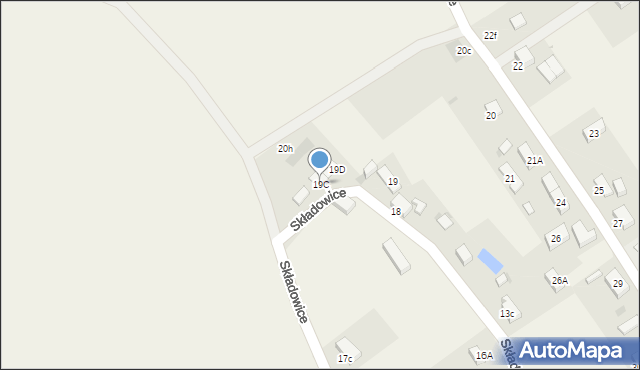 Składowice, Składowice, 19C, mapa Składowice