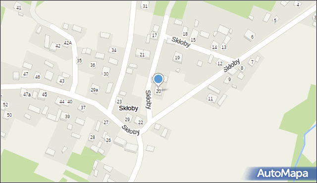 Skłoby, Skłoby, 20, mapa Skłoby