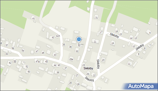 Skłoby, Skłoby, 32, mapa Skłoby